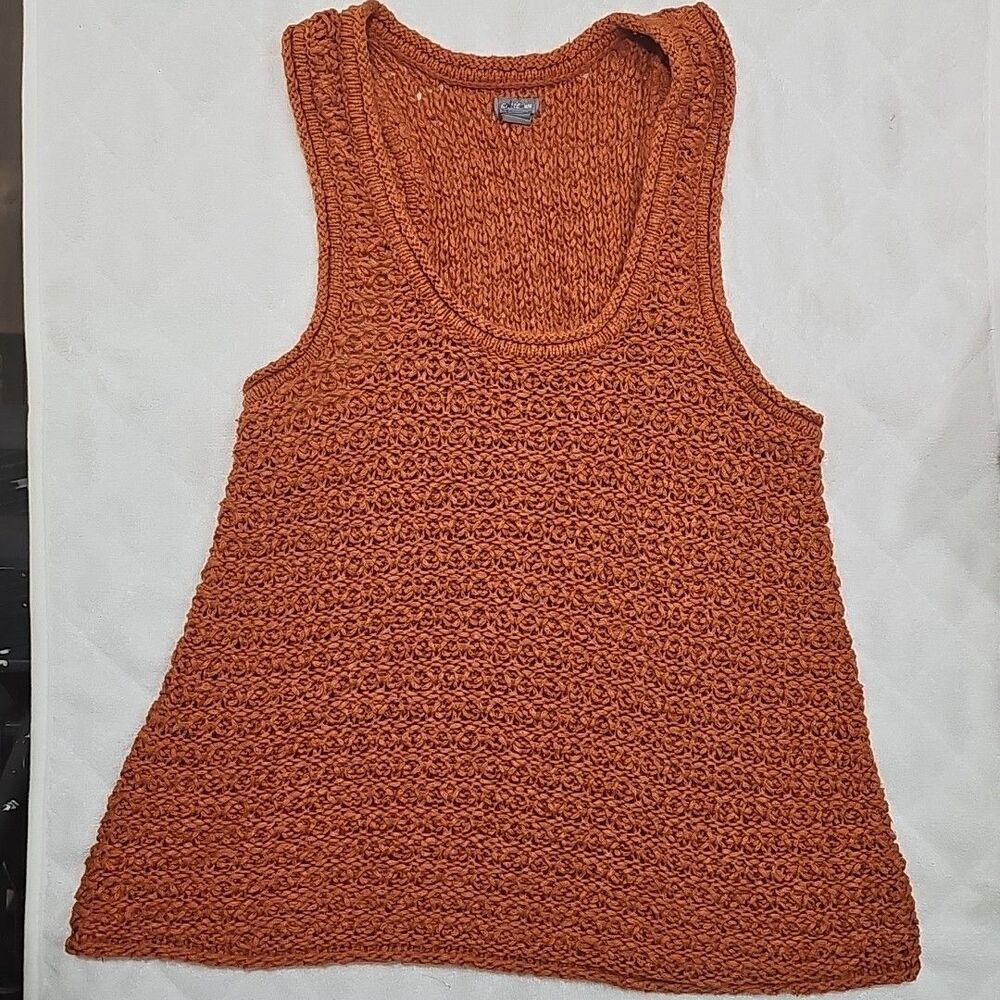 Aerie Sweater Tank Top Women's Size Medium Chunky Knit Burnt Orange Racerback